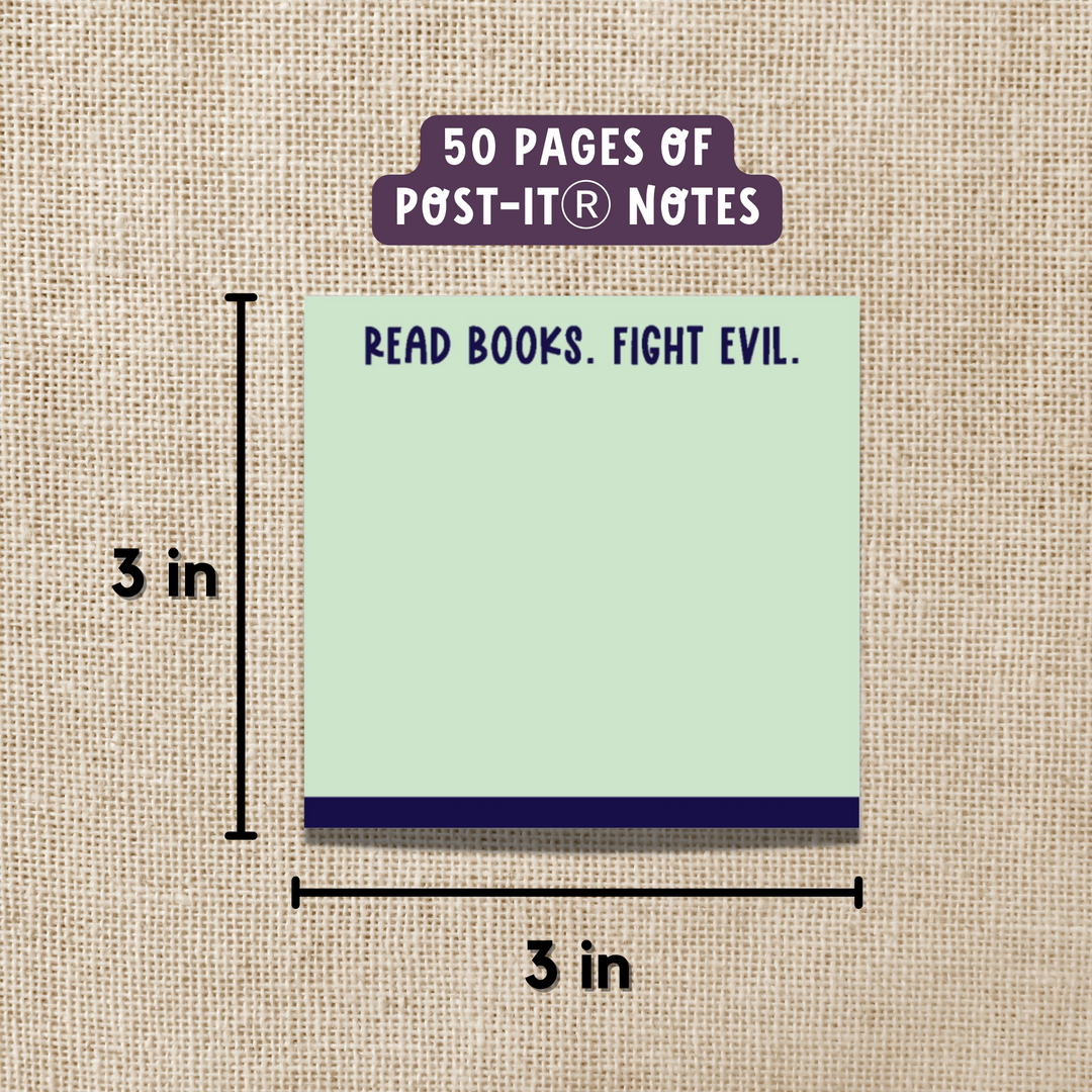 Read Books Fight Evil Sticky Notes
