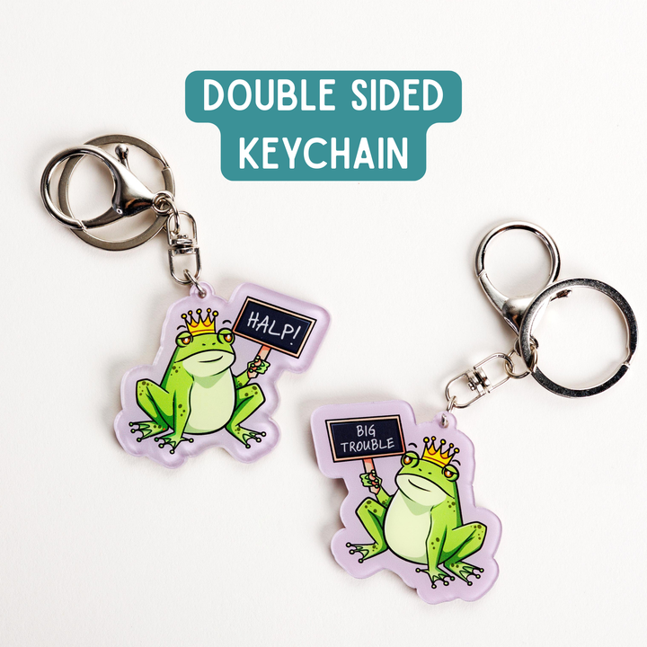 Kingsley with Halp! Sign Keychain | Assistant to the Villain