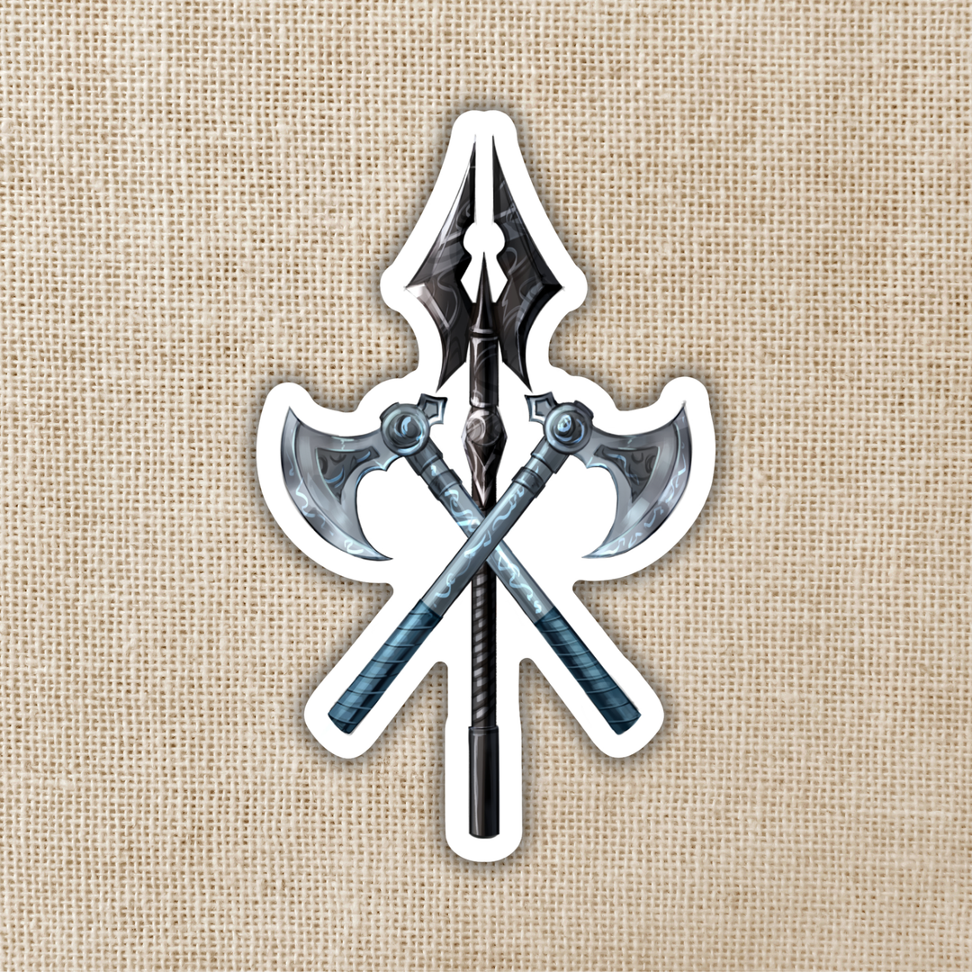 Lyra’s Axes & Hades’ Bident Sticker | The Games Gods Play
