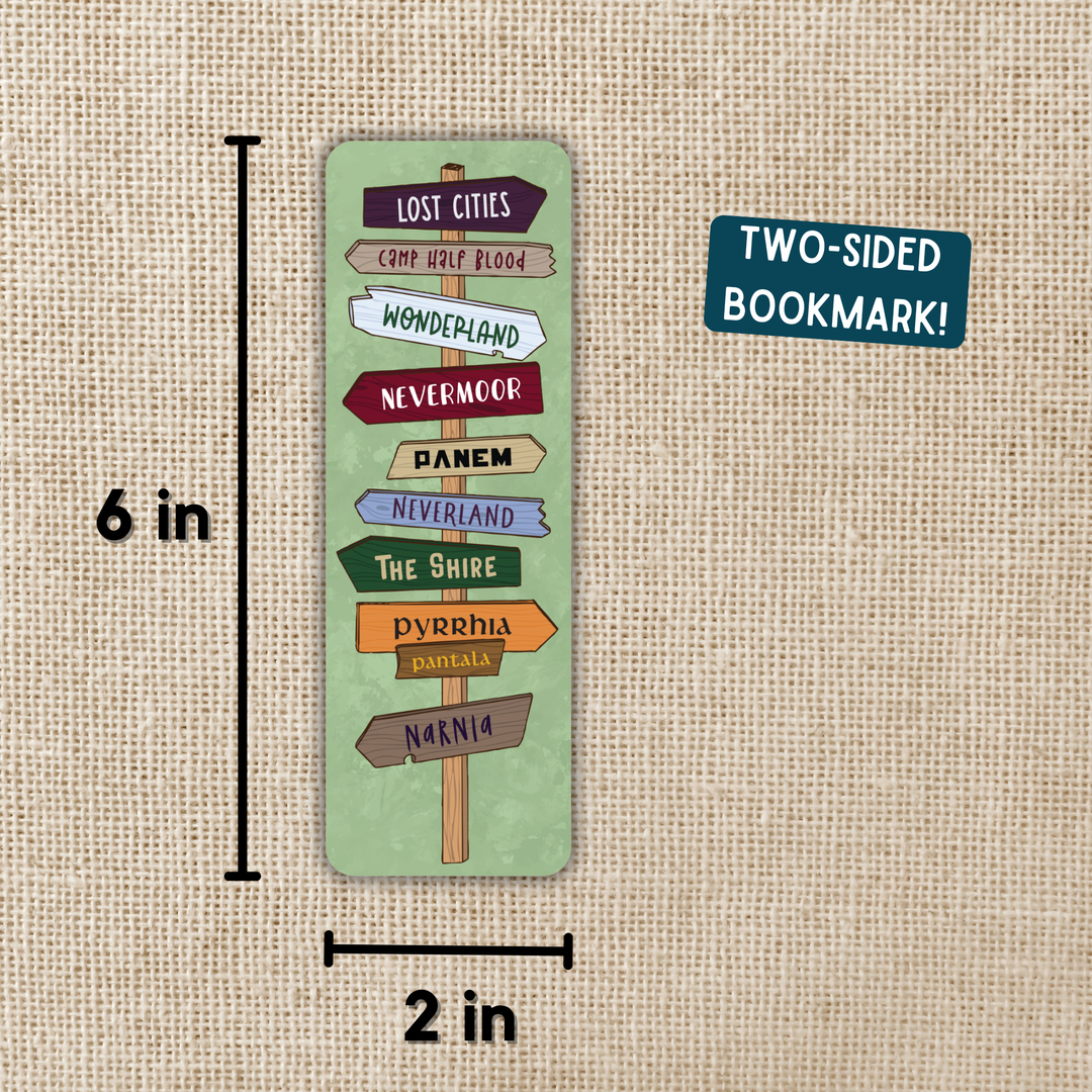 Fictional Places Signpost Bookmark
