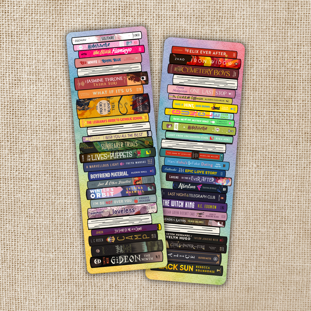 LGBTQIA+ Book Stack Spines Bookmark
