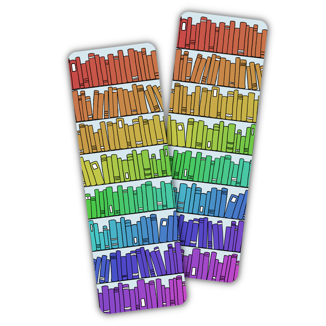 Rainbow Bookshelf Bookmark