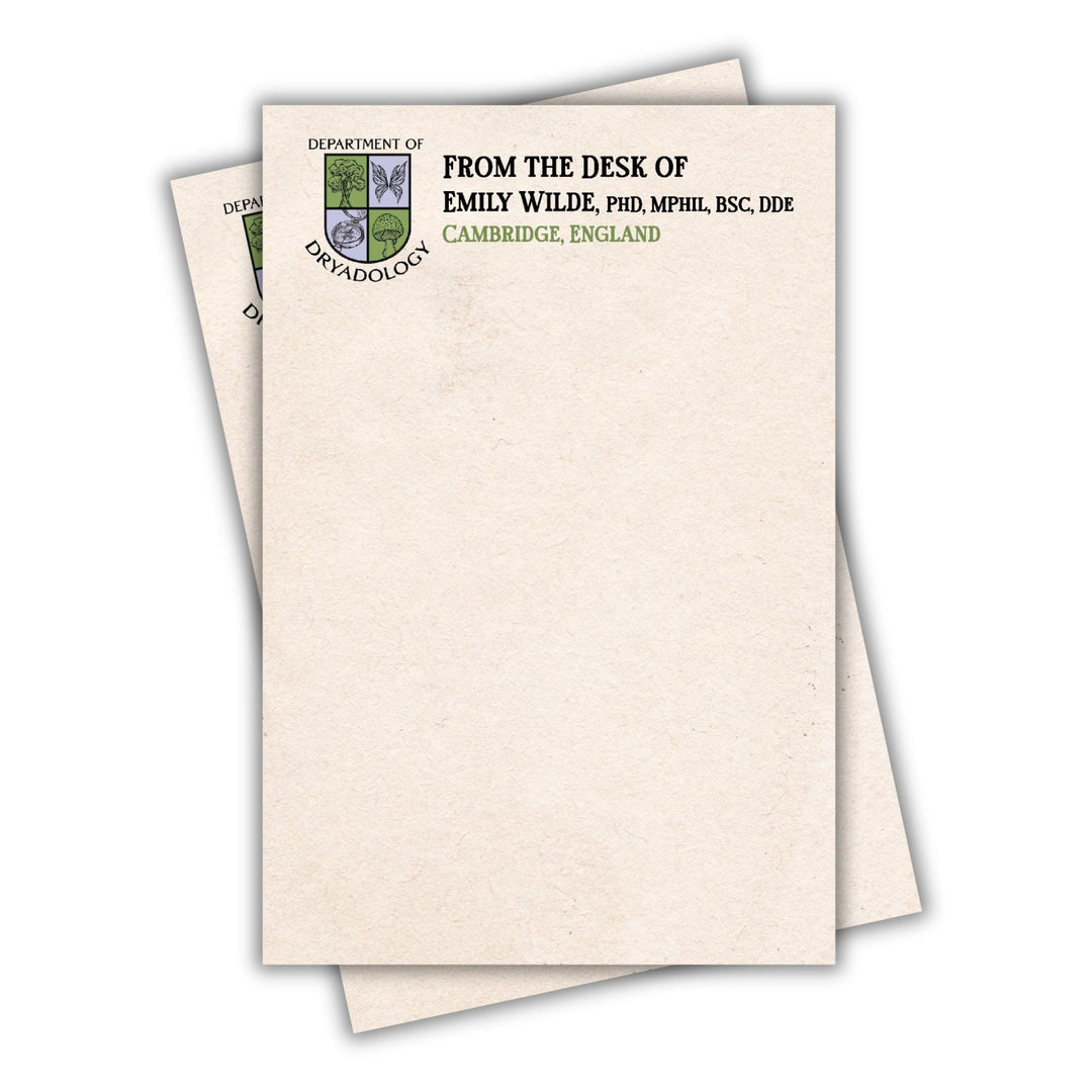 Department of Dryadology Notepad | Emily Wilde