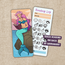Load image into Gallery viewer, Reading Mermaid Book Tracker Bookmark
