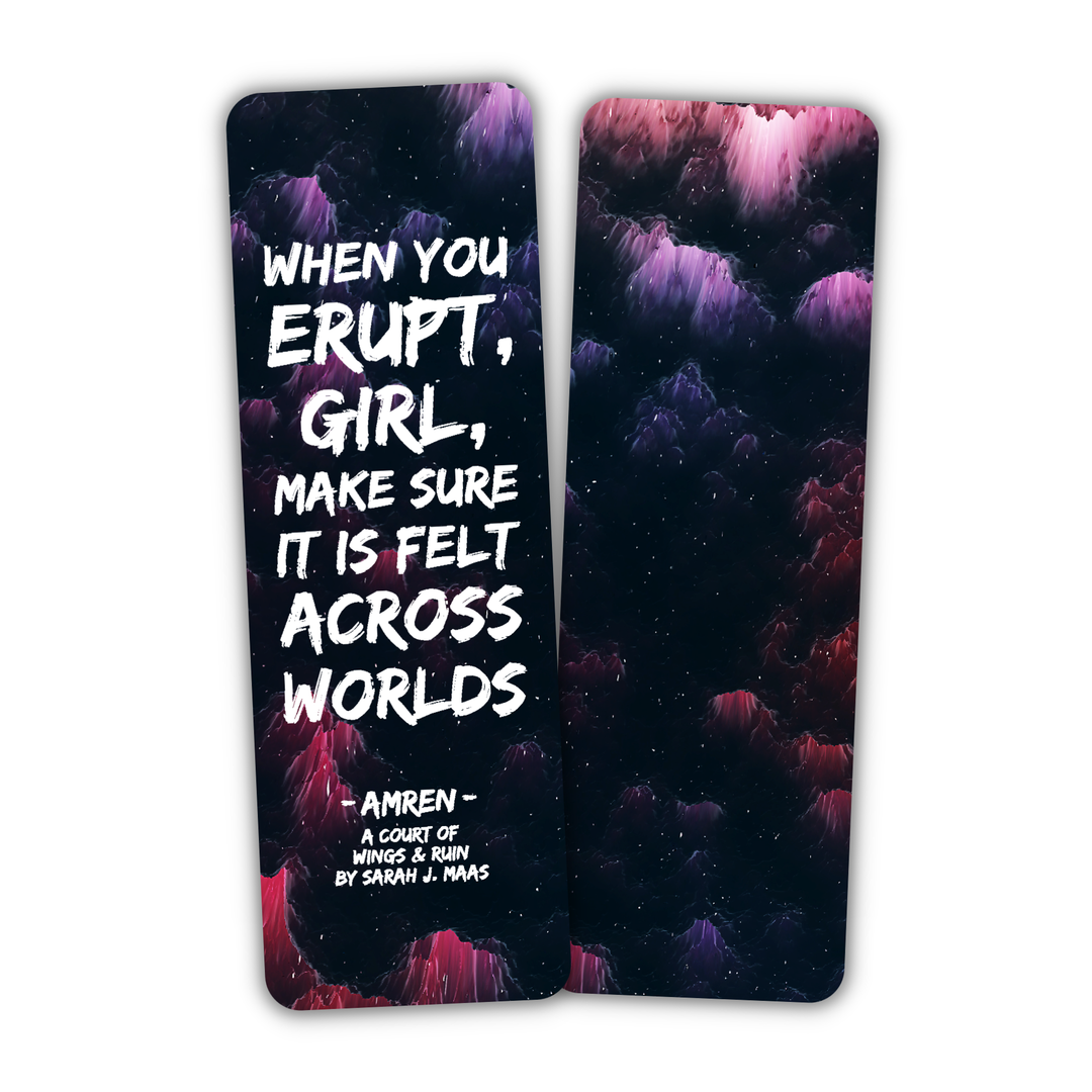 When You Erupt, Girl Bookmark | A Court of Thorns and Roses