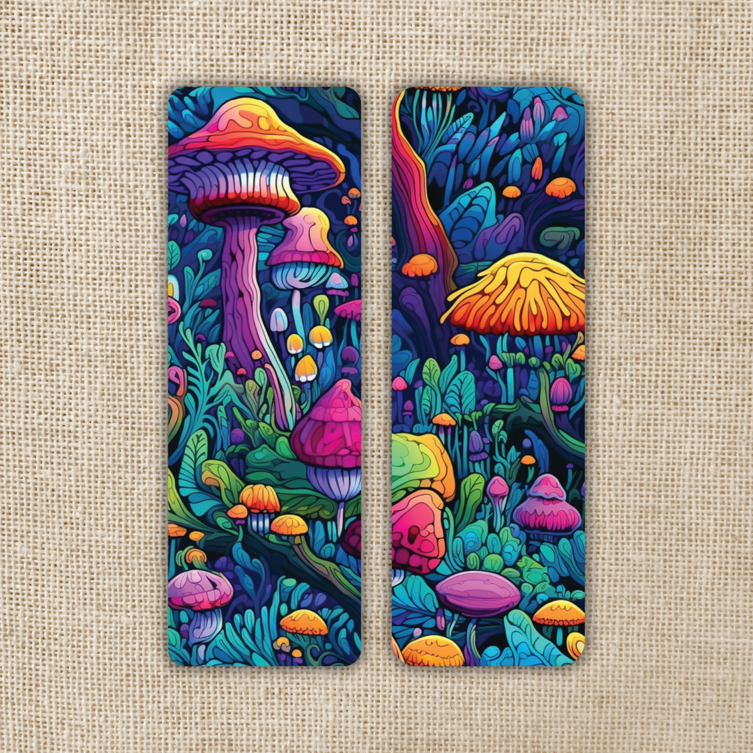 Psychadelic Mushroom Forest Light Scene Bookmark