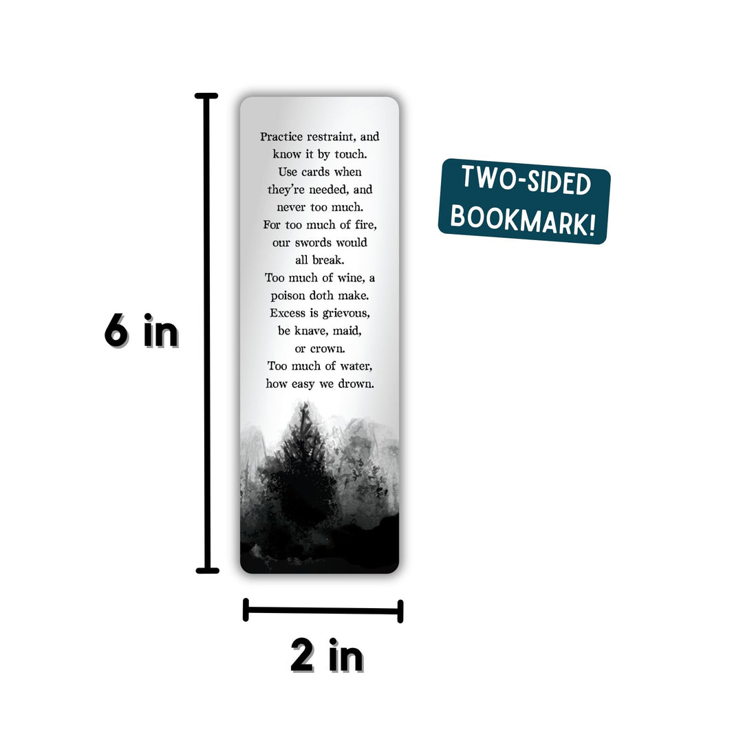 Practice Restraint Poem Bookmark | One Dark Window
