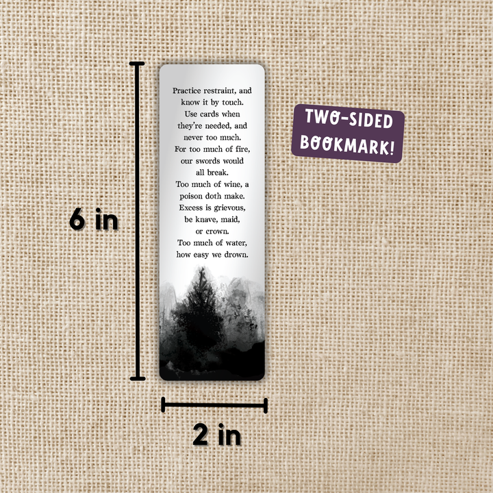 Practice Restraint Poem Bookmark | One Dark Window