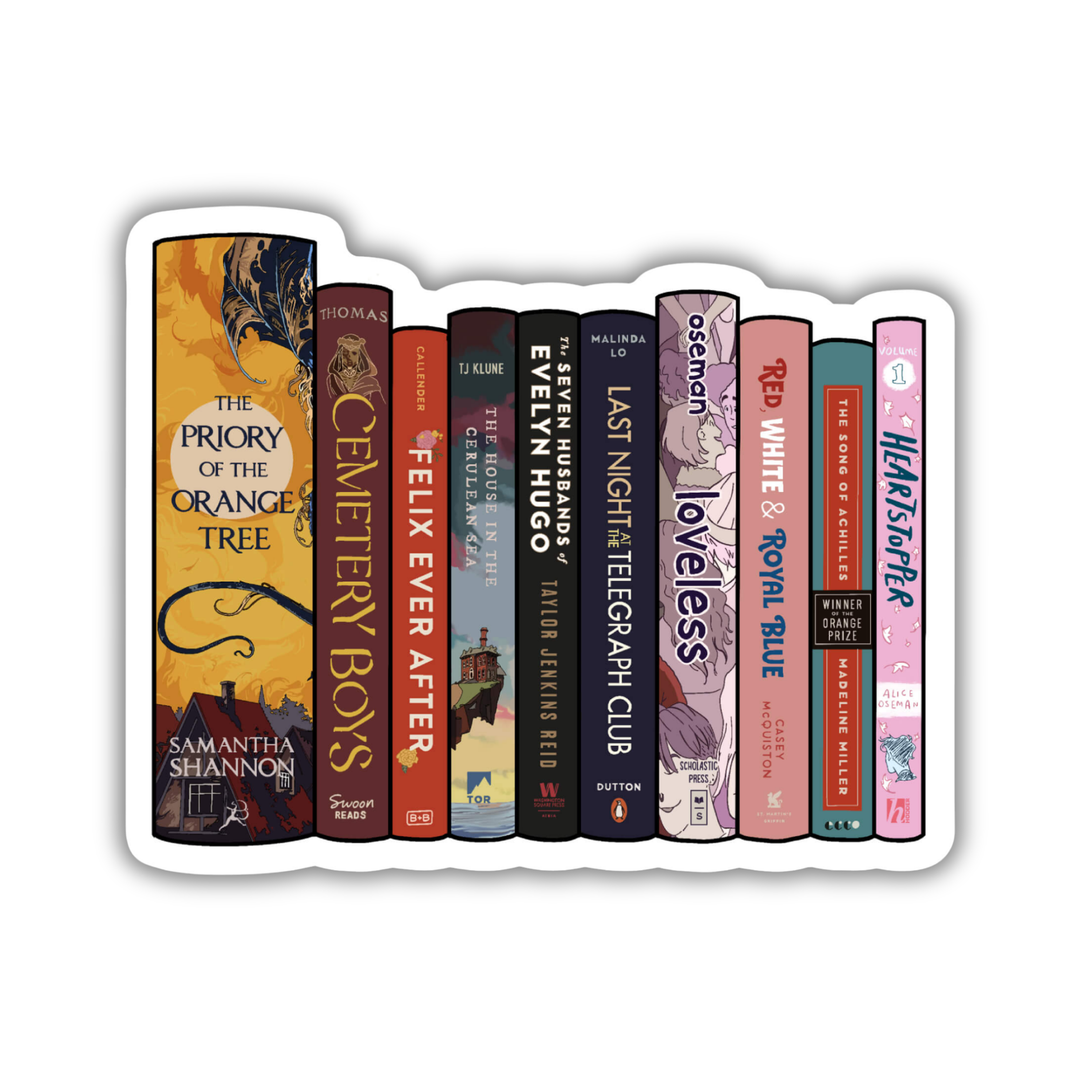 LGBTQ+ Bestsellers Book Stack 3-inch Sticker