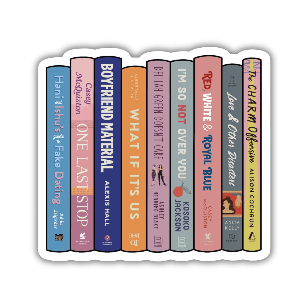 LGBTQ+ RomCom Book Stack Sticker