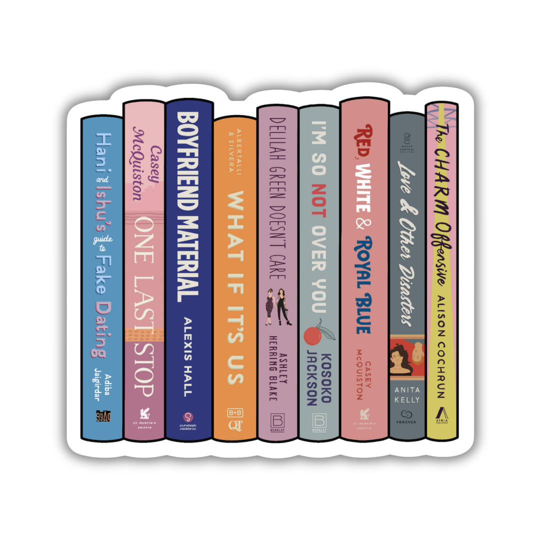 LGBTQ+ RomCom Book Stack Sticker