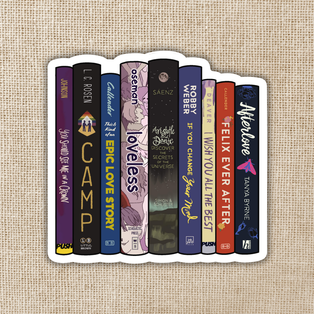 LGBTQ+ YA Book Stack 3-inch Sticker