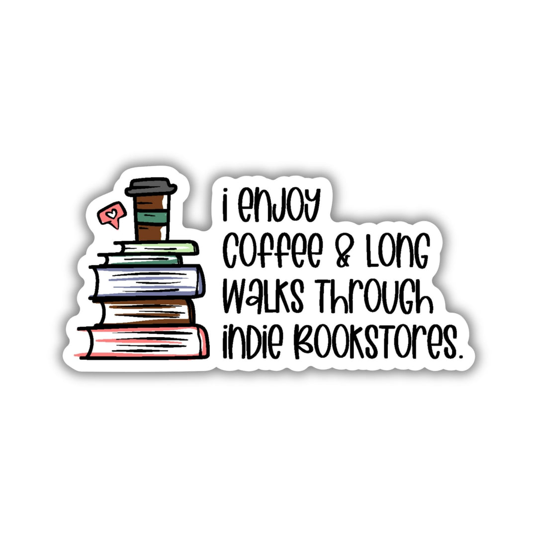 Long Walks In Indie Bookstores Sticker