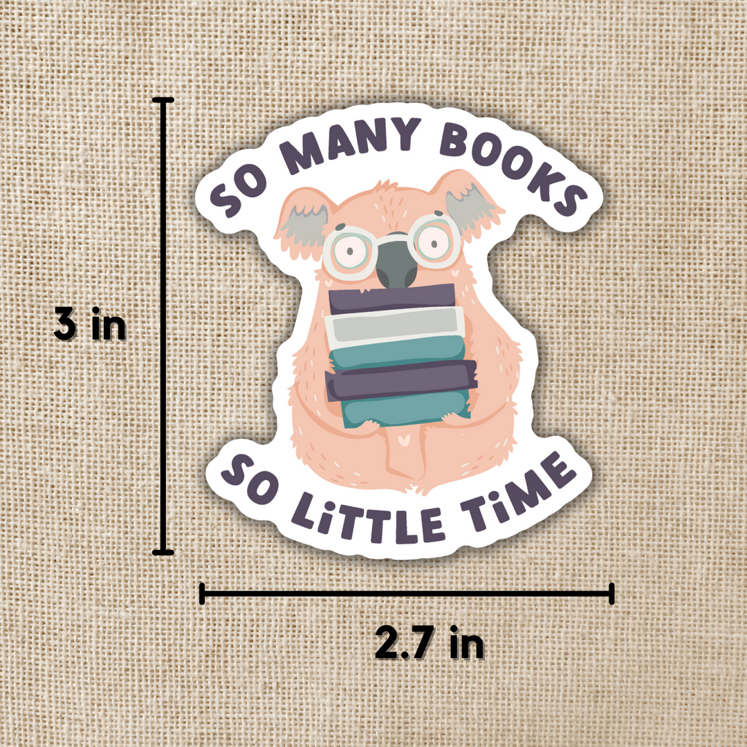 So Many Books Koala Sticker
