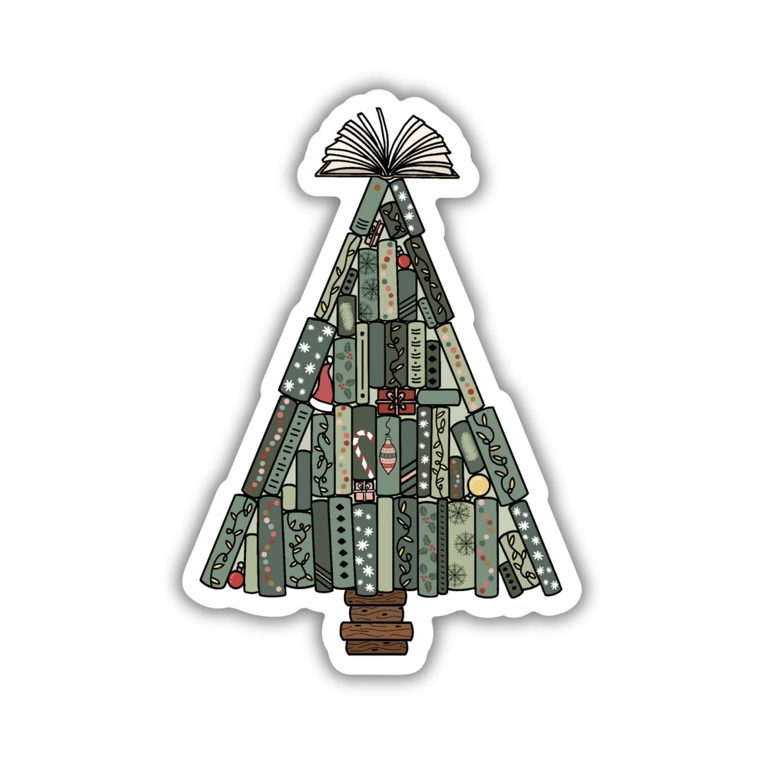 Book Christmas Tree Sticker