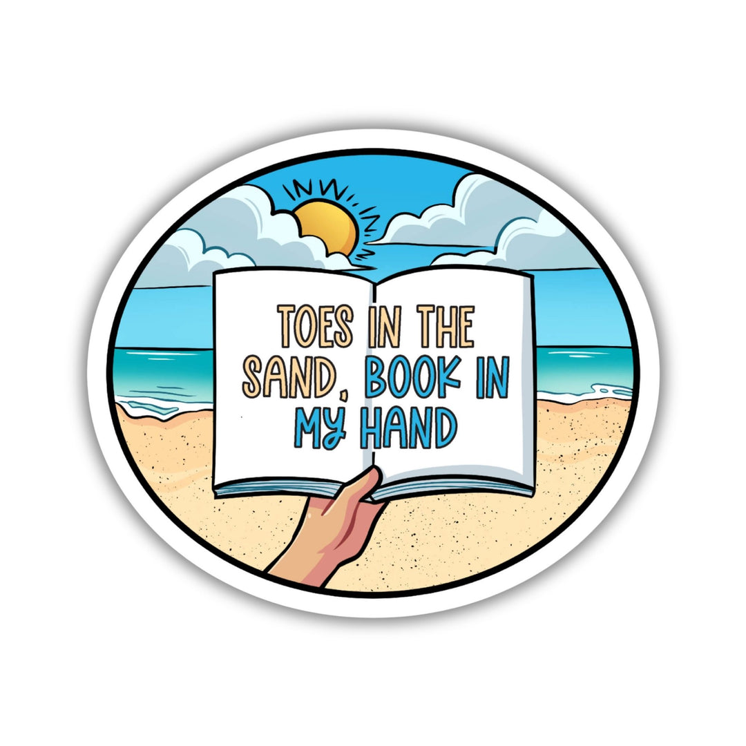 Toes In The Sand, Book In My Hand Sticker