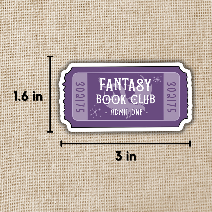Fantasy Book Club Ticket Sticker