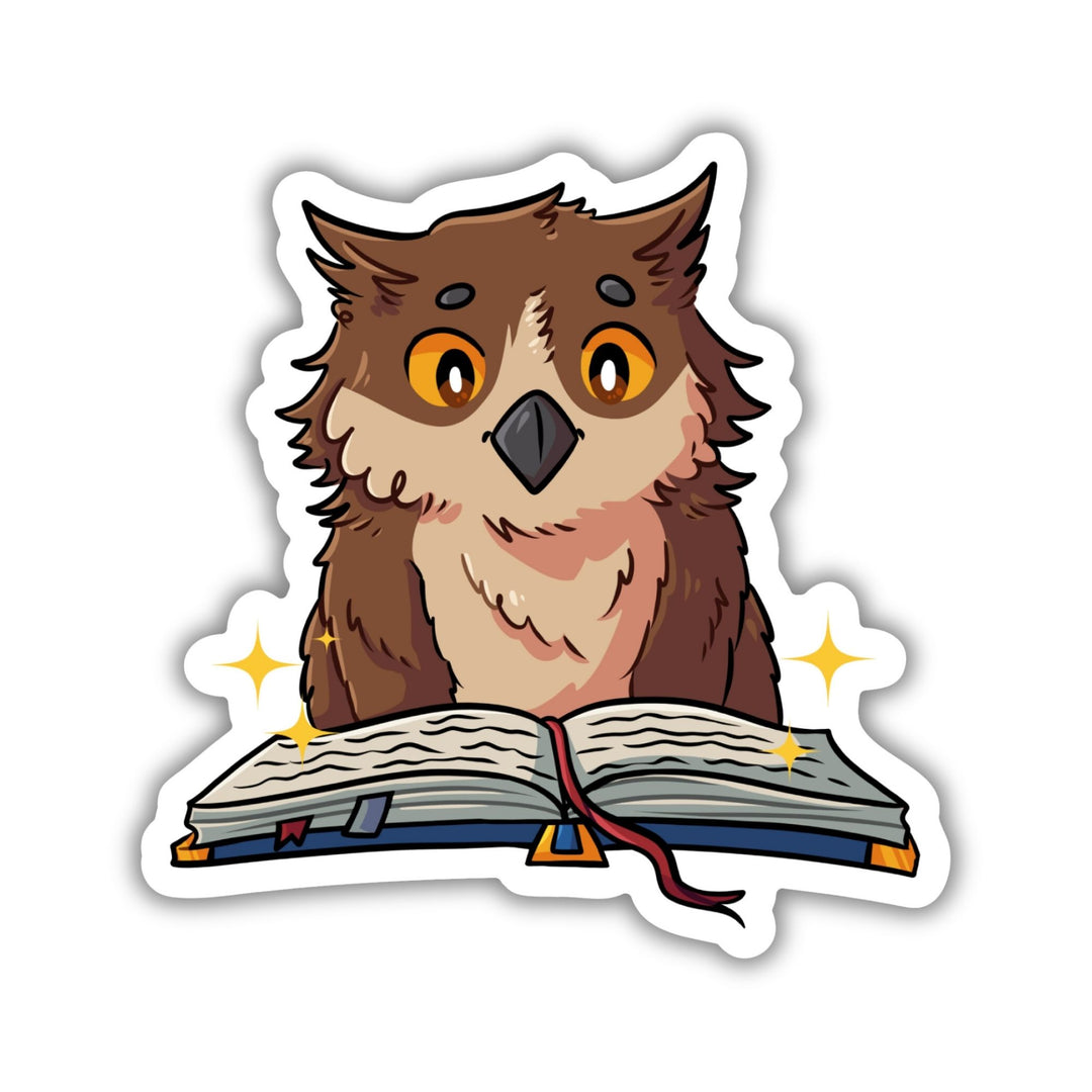 Owl bear Reading Sticker