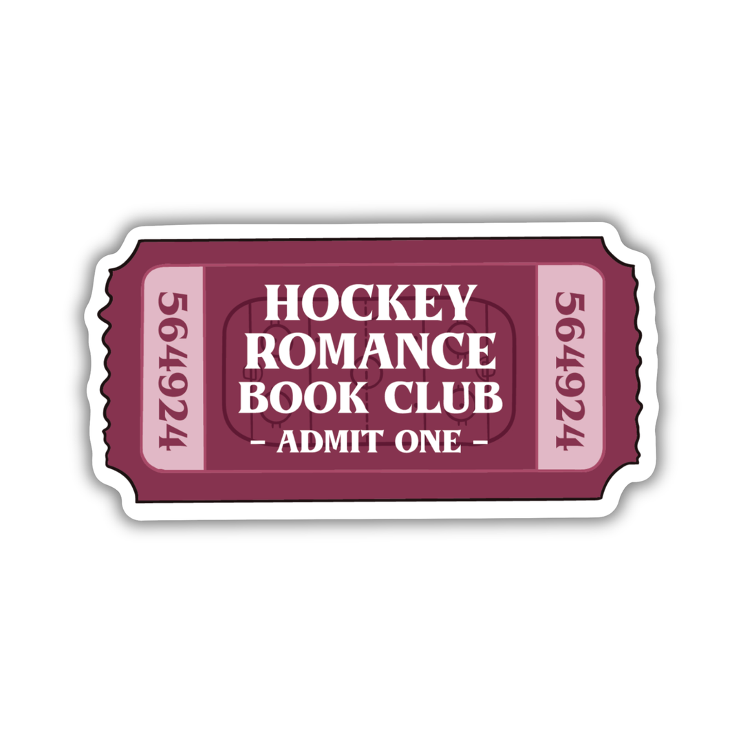 Hockey Romance Book Club Ticket Sticker