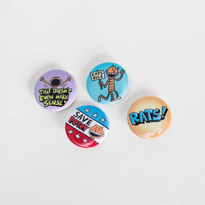 Petey the Cat Button Pin Set | Dog Man