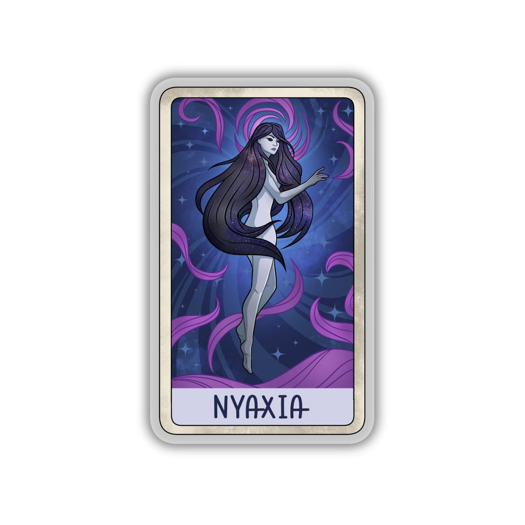 Nyaxia Tarot Card Sticker | Crowns of Nyaxia