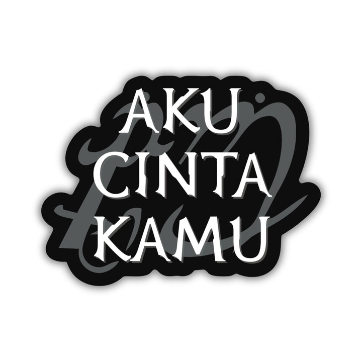 Shadowhunters quote sticker reads: ‘Aku cinta kamu’ with the bind to rune. 