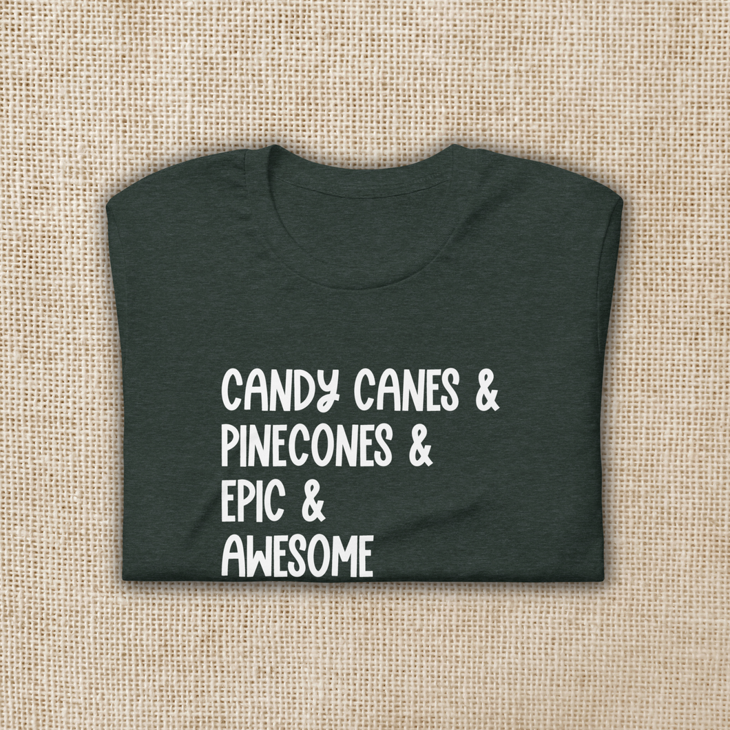 Candy Canes & Pinecones Wolfsong T-Shirt