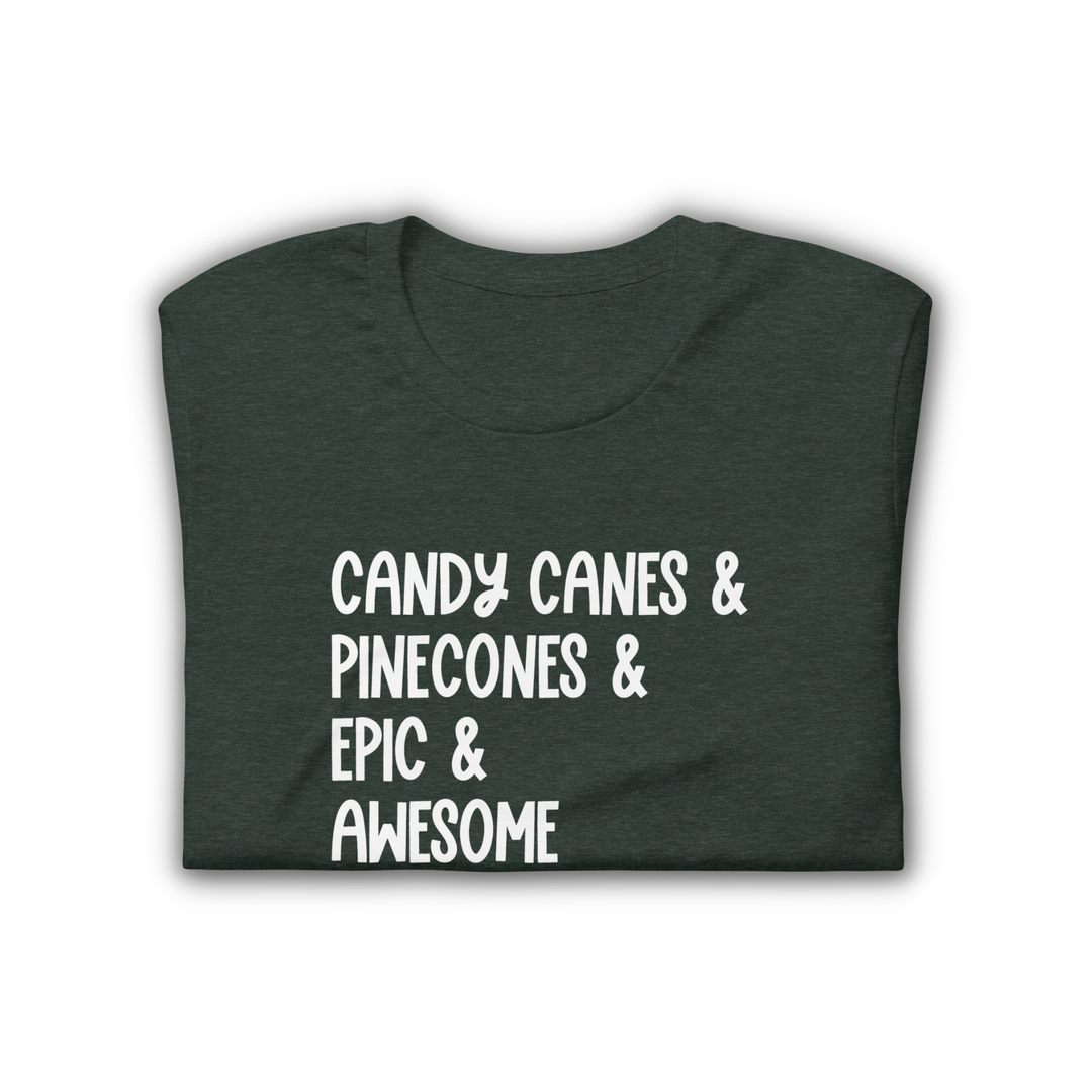 Candy Canes & Pinecones Wolfsong T-Shirt