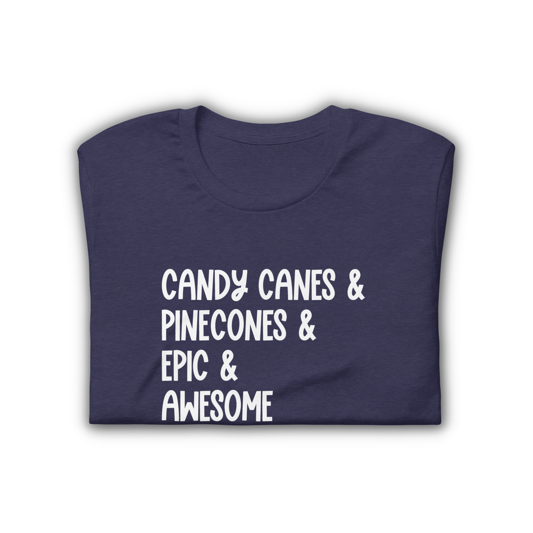 Candy Canes & Pinecones Wolfsong T-Shirt