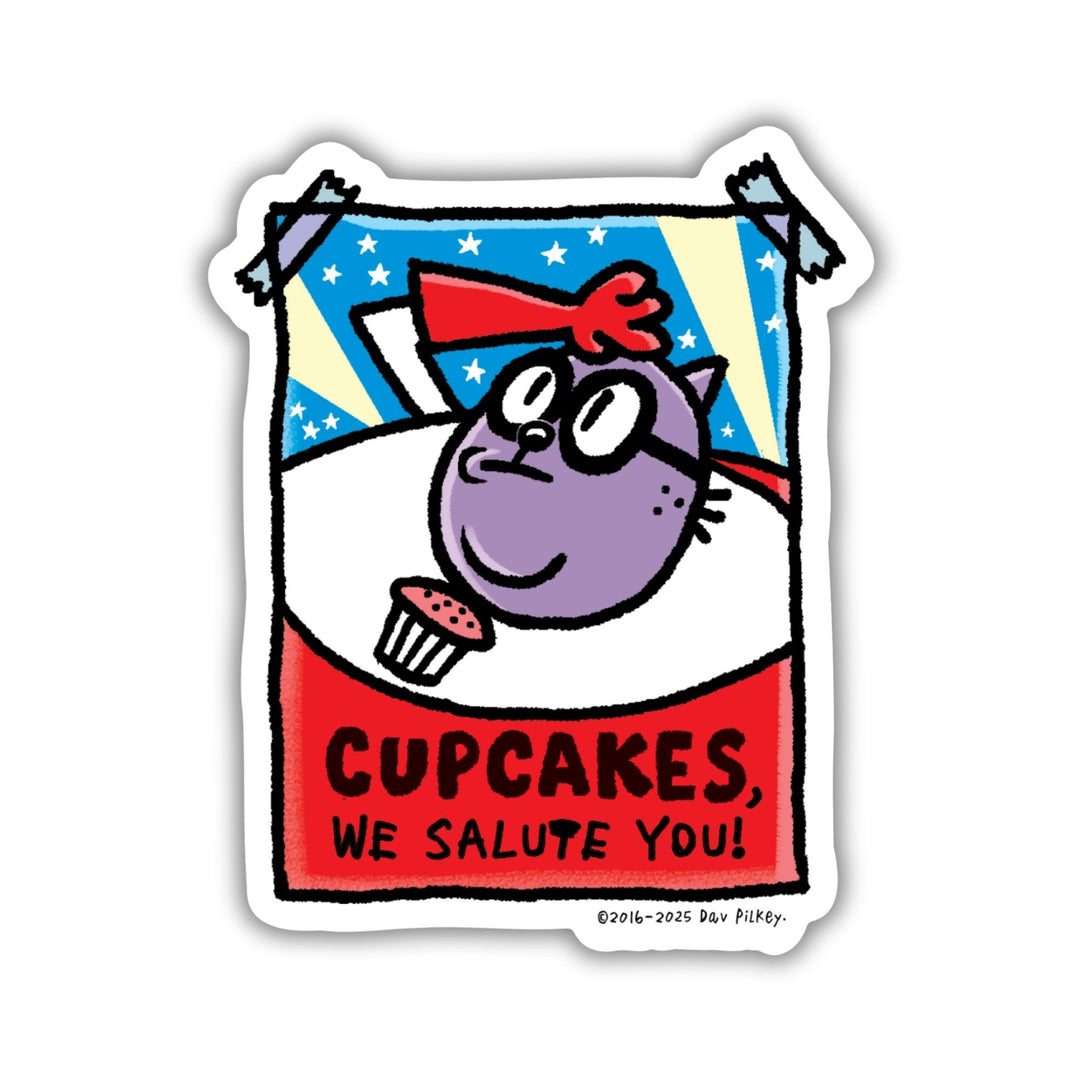 Cupcakes, We Salute You Sticker | Dog Man