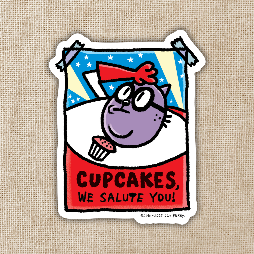 Cupcakes, We Salute You Sticker | Dog Man
