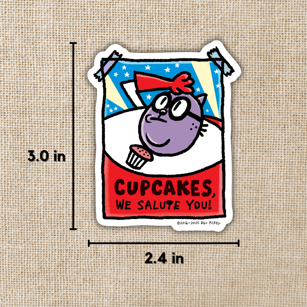 Cupcakes, We Salute You Sticker | Dog Man