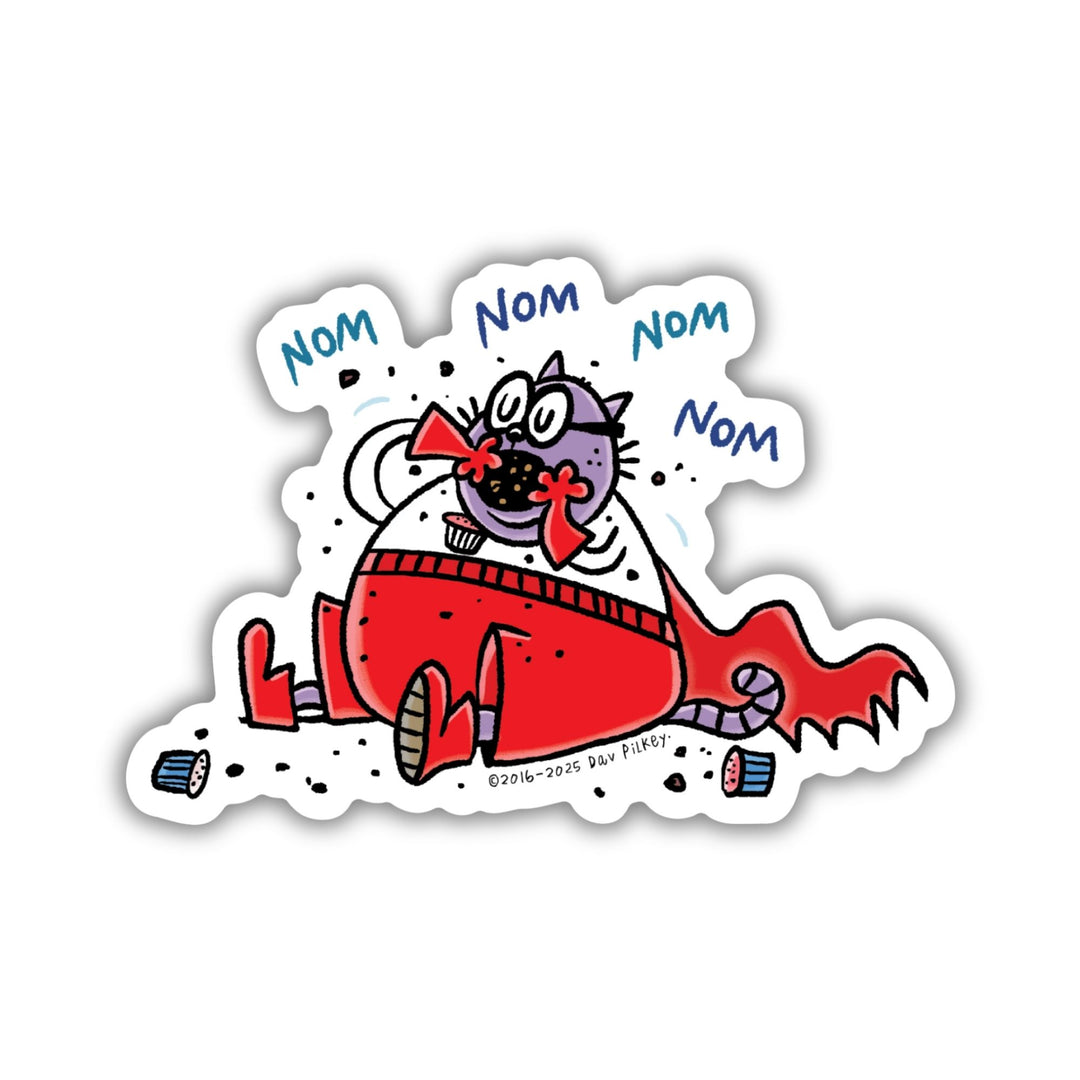 Nom Nom Nom Commander Cupcake Sticker | Dog Man