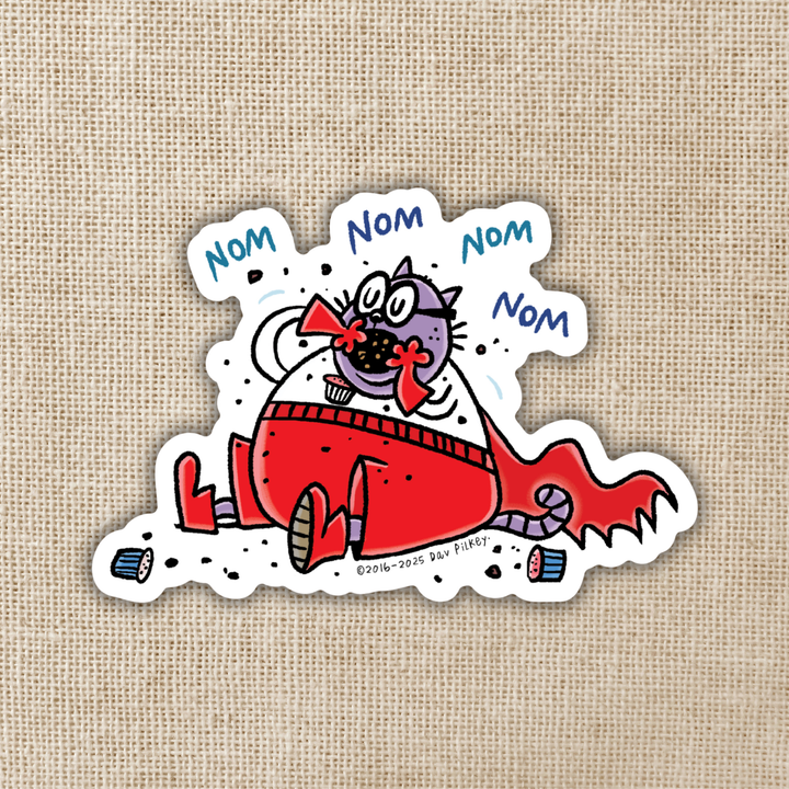 Nom Nom Nom Commander Cupcake Sticker | Dog Man