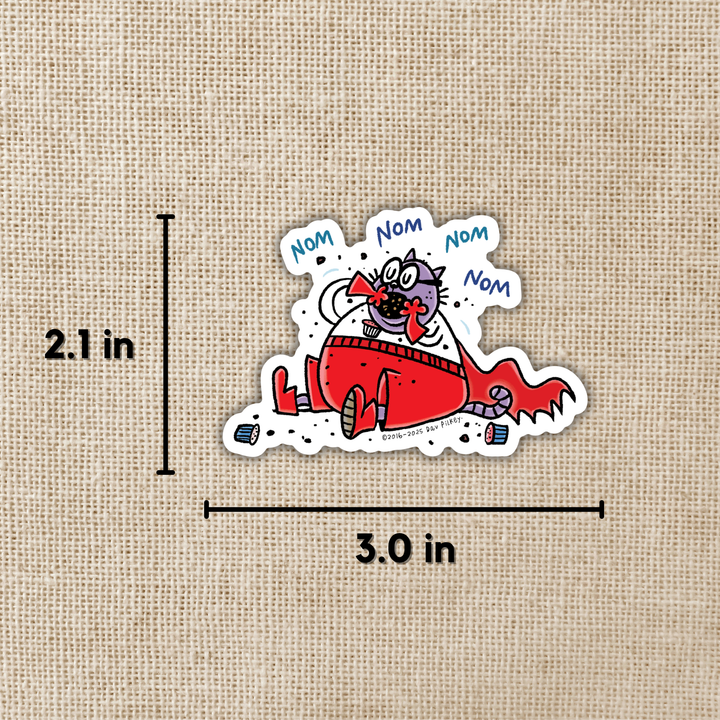 Nom Nom Nom Commander Cupcake Sticker | Dog Man