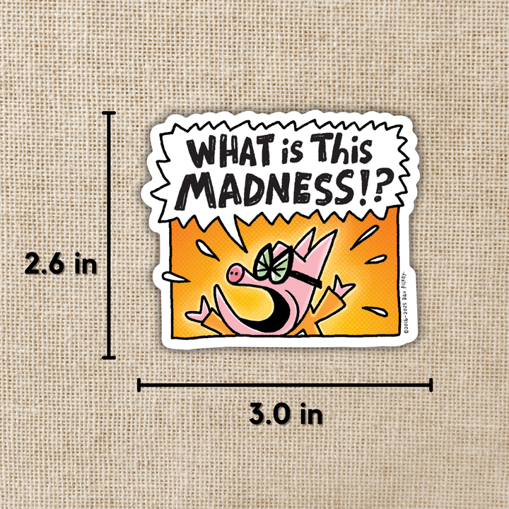 What Is This Madness Sticker | Dog Man