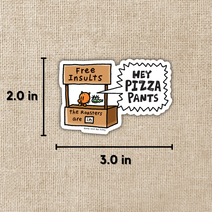 Hey Pizza Pants Sticker | Dog Man