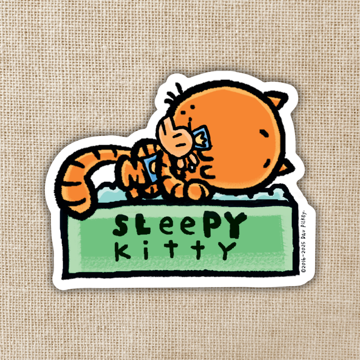 Sleepy Kitty Sticker | Dog Man