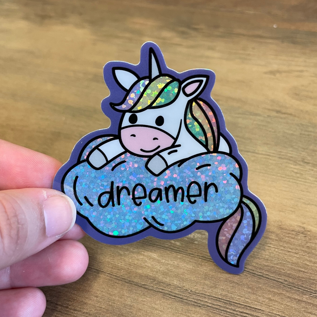 Dreamer Holographic Unicorn Sticker