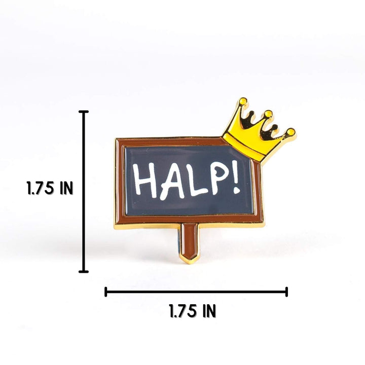 Kingsley’s Halp Sign Enamel Pin | Assistant to the Villain