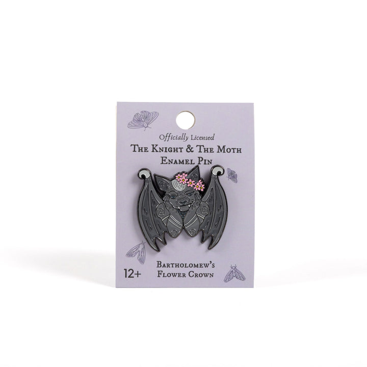 Bartholomew in a Flower Crown Enamel Pin | The Knight and the Moth