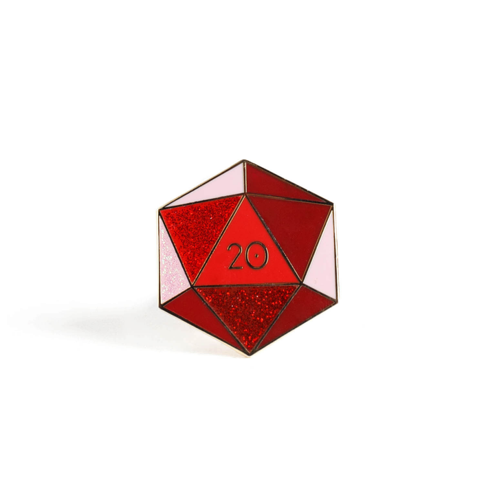 Ruby d20 Enamel Pin - July Birthstone