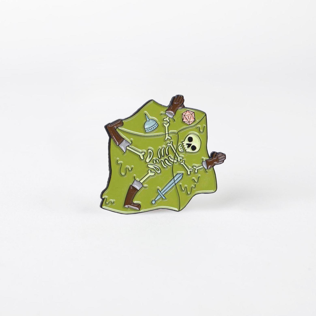 Eaten By a Gelatinous Cube Enamel Pin - Dumb Ways to D&Die