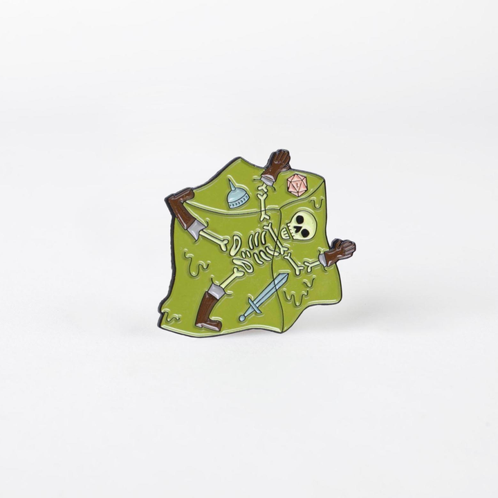 Eaten By a Gelatinous Cube Enamel Pin - Dumb Ways to D&Die