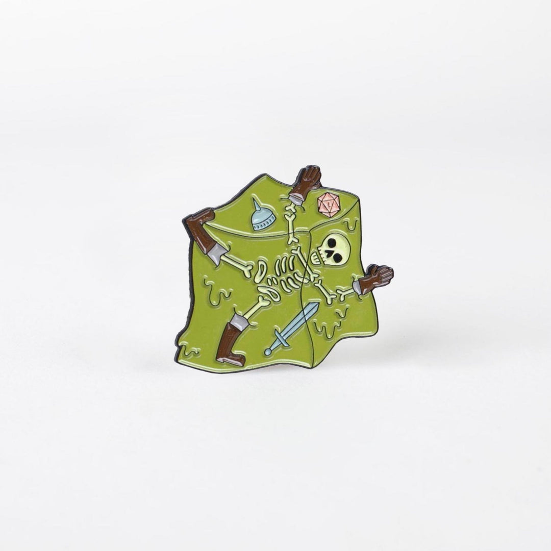 Eaten By a Gelatinous Cube Enamel Pin - Dumb Ways to D&Die