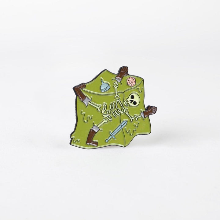 Eaten By a Gelatinous Cube Enamel Pin - Dumb Ways to D&Die