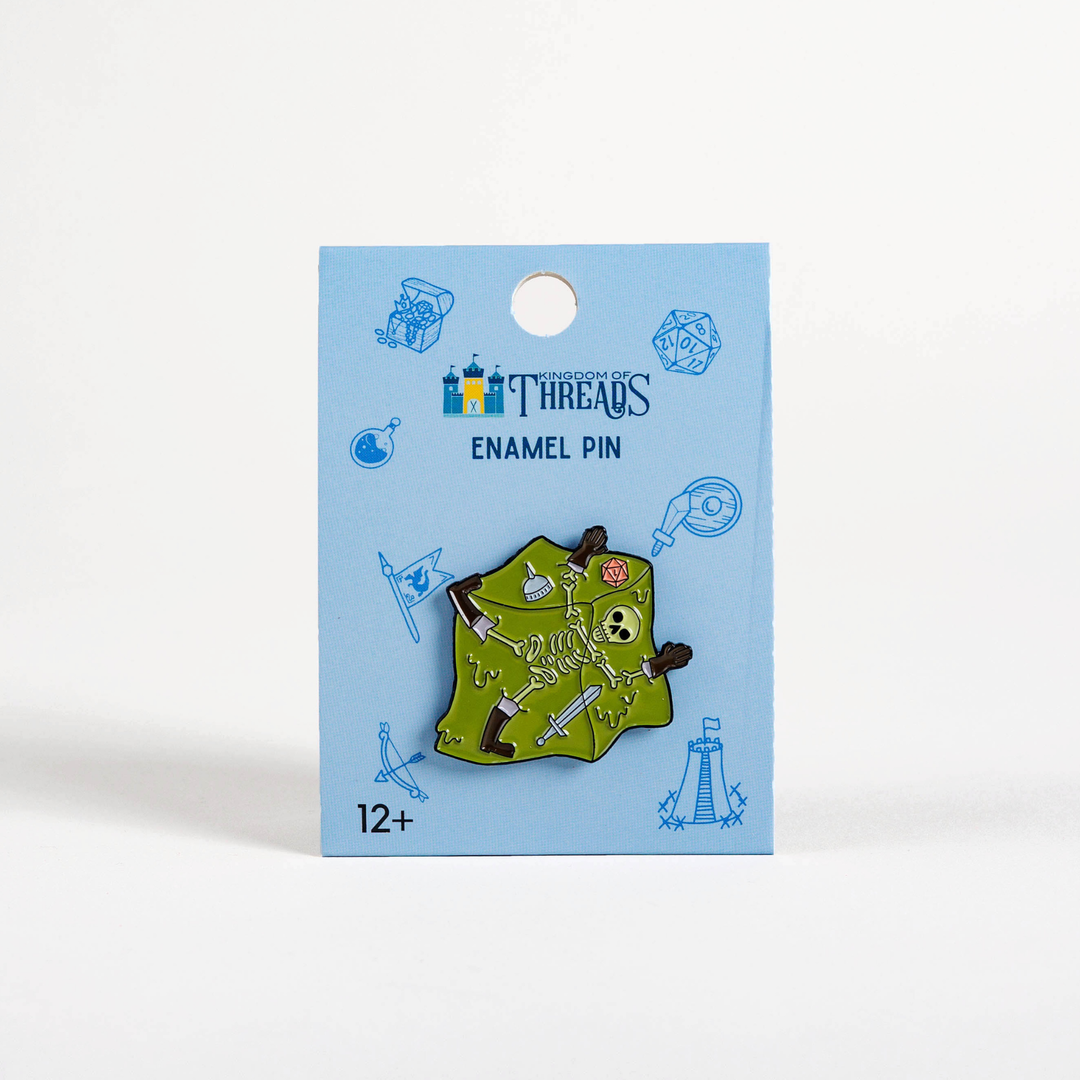 Eaten By a Gelatinous Cube Enamel Pin - Dumb Ways to D&Die