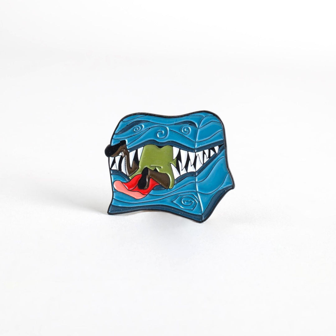 Swallowed By a Mimic Enamel Pin - Dumb Ways to D&Die