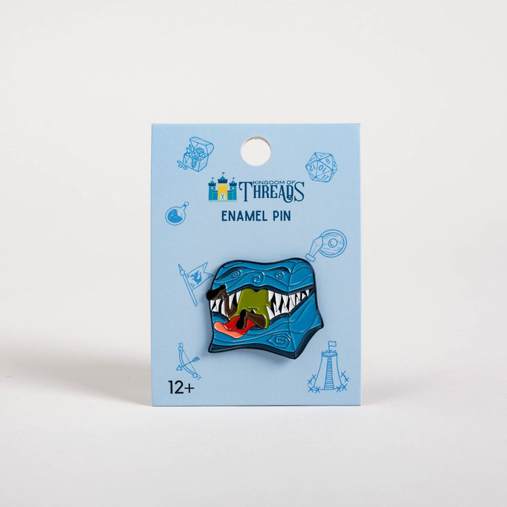 Swallowed By a Mimic Enamel Pin - Dumb Ways to D&Die