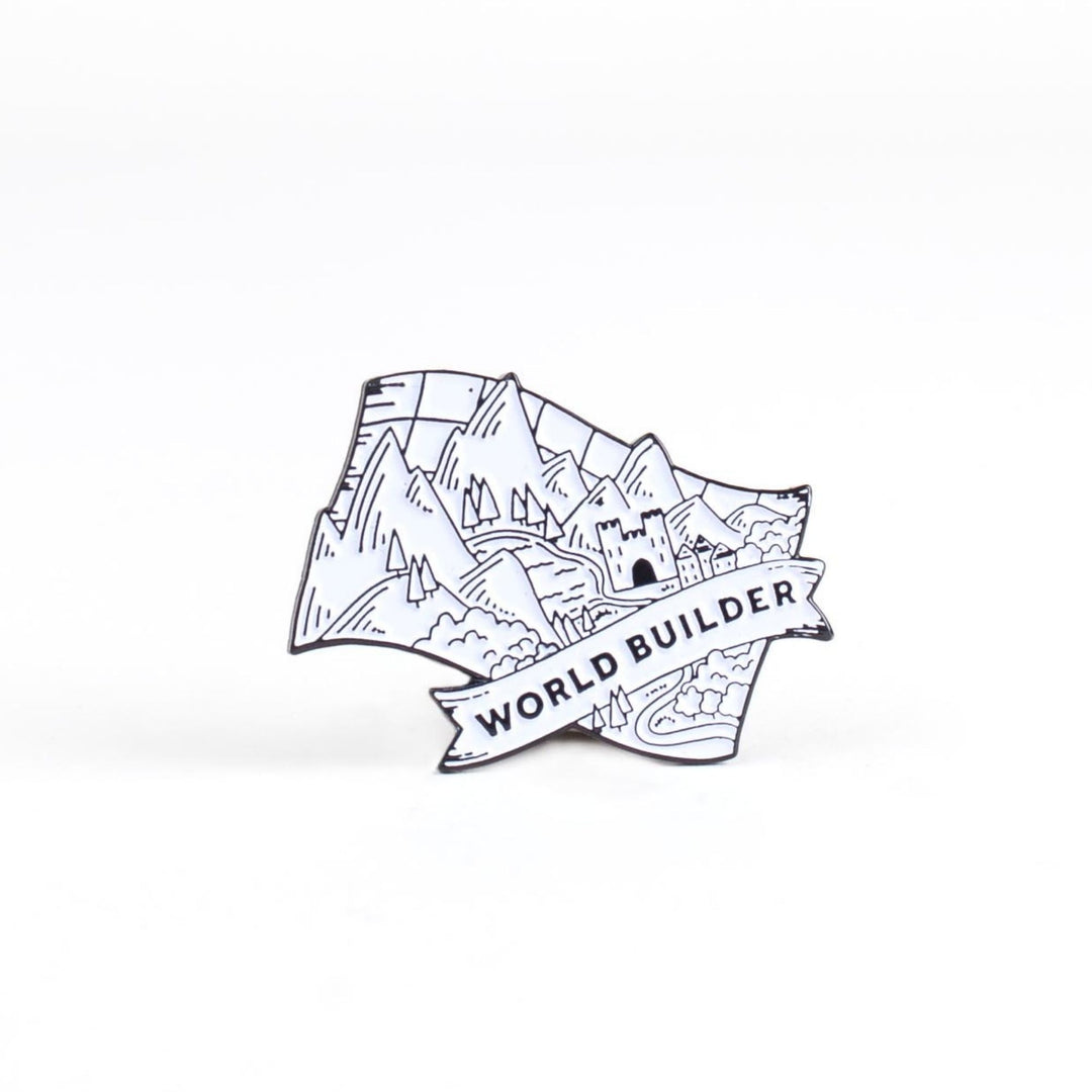 World Builder Black & White Enamel Pin